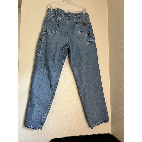 Carhartt Jeans Men's 42x34 Relaxed Fit Blue Denim Medium Wash Jeans Pants EUC - Picture 2 of 4